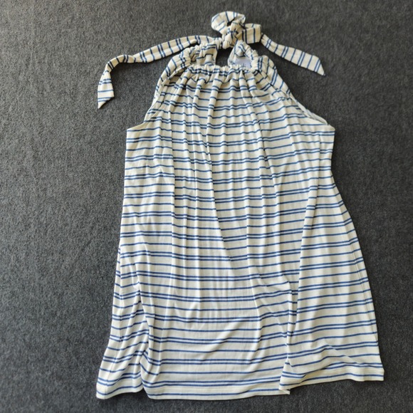 CAbi Tops - Cabi XL Striped Halter Top - Beachy Coastal Princess Nautical Poolside Swim EUC